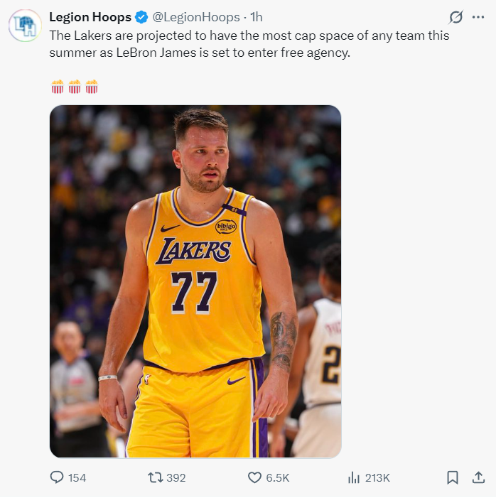 新球体育-湖人今夏将猛追字母!有顶薪空间可签换里夫斯:为詹皇离队做准备